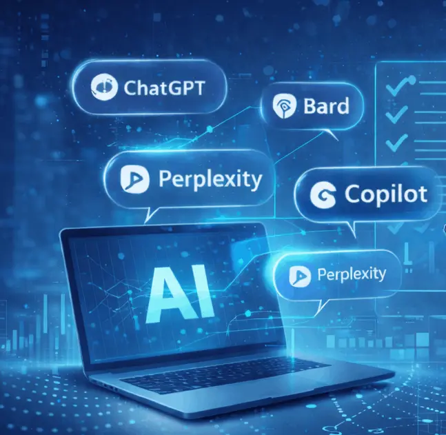 Una marca necesita aparecer en varios motores de IA a la vez: ChatGPT, Gemini, Perplexity y Copilot